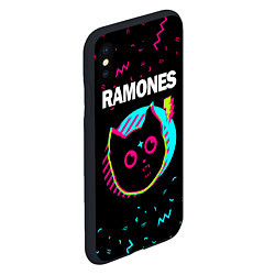 Чехол iPhone XS Max матовый Ramones - rock star cat, цвет: 3D-черный — фото 2