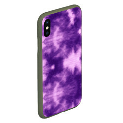 Чехол iPhone XS Max матовый Фиолетовый тайдай, цвет: 3D-темно-зеленый — фото 2