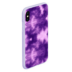 Чехол iPhone XS Max матовый Фиолетовый тайдай, цвет: 3D-светло-сиреневый — фото 2