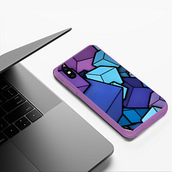 Чехол iPhone XS Max матовый Куб, цвет: 3D-фиолетовый — фото 2