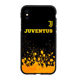 Чехол iPhone XS Max матовый Juventus - gold gradient посередине