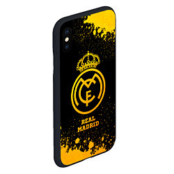 Чехол iPhone XS Max матовый Real Madrid - gold gradient, цвет: 3D-черный — фото 2