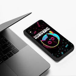 Чехол iPhone XS Max матовый Scorpions - rock star cat, цвет: 3D-черный — фото 2