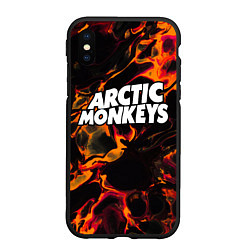 Чехол iPhone XS Max матовый Arctic Monkeys red lava, цвет: 3D-черный