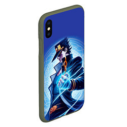 Чехол iPhone XS Max матовый Jotaro Kujo - neon glow fantasy, цвет: 3D-темно-зеленый — фото 2