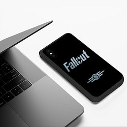 Чехол iPhone XS Max матовый Fallout - Logo, цвет: 3D-черный — фото 2