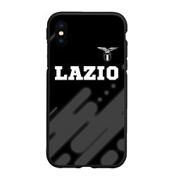 Чехол iPhone XS Max матовый Lazio sport на темном фоне посередине