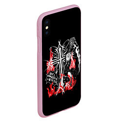 Чехол iPhone XS Max матовый Миса с косой - Тетрадь смерти, цвет: 3D-розовый — фото 2