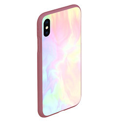 Чехол iPhone XS Max матовый Светлые краски тай-дай, цвет: 3D-малиновый — фото 2