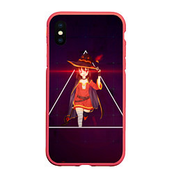 Чехол iPhone XS Max матовый Konosuba Мэгумин cute, цвет: 3D-красный