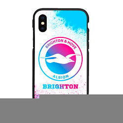 Чехол iPhone XS Max матовый Brighton neon gradient style, цвет: 3D-черный