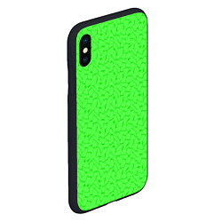 Чехол iPhone XS Max матовый Яркий салатовый кислотный, цвет: 3D-черный — фото 2