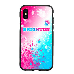 Чехол iPhone XS Max матовый Brighton neon gradient style посередине