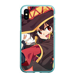 Чехол iPhone XS Max матовый Konosuba Мэгумин cute, цвет: 3D-мятный