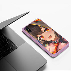 Чехол iPhone XS Max матовый Konosuba Мэгумин cute, цвет: 3D-сиреневый — фото 2