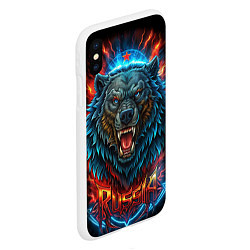 Чехол iPhone XS Max матовый Russia bear, цвет: 3D-белый — фото 2