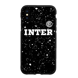 Чехол iPhone XS Max матовый Inter sport на темном фоне посередине