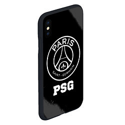Чехол iPhone XS Max матовый PSG sport на темном фоне, цвет: 3D-черный — фото 2