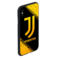 Чехол iPhone XS Max матовый Juventus - gold gradient, цвет: 3D-черный — фото 2