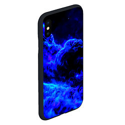 Чехол iPhone XS Max матовый Синий густой дым - inferno blue, цвет: 3D-черный — фото 2