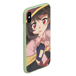 Чехол iPhone XS Max матовый Konosuba Мэгумин cute, цвет: 3D-салатовый — фото 2