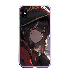 Чехол iPhone XS Max матовый Konosuba Мэгумин cute, цвет: 3D-сиреневый