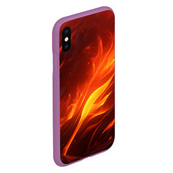 Чехол iPhone XS Max матовый Яркие языки пламени, цвет: 3D-фиолетовый — фото 2