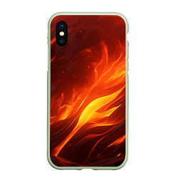 Чехол iPhone XS Max матовый Яркие языки пламени