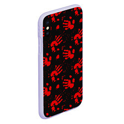 Чехол iPhone XS Max матовый Blood hands паттерн, цвет: 3D-светло-сиреневый — фото 2