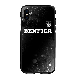 Чехол iPhone XS Max матовый Benfica sport на темном фоне посередине, цвет: 3D-черный