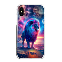 Чехол iPhone XS Max матовый Space lion - ai art fantasy, цвет: 3D-белый