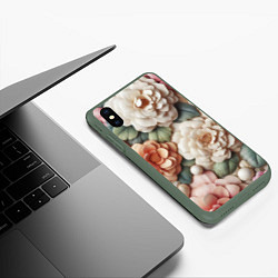 Чехол iPhone XS Max матовый Текстурный фон в пастельных тонах, цвет: 3D-темно-зеленый — фото 2