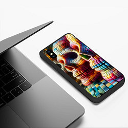 Чехол iPhone XS Max матовый Три черепа - авангард нейросеть, цвет: 3D-черный — фото 2