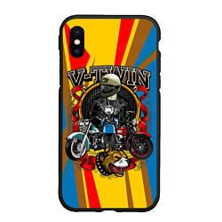 Чехол iPhone XS Max матовый V-twin, цвет: 3D-черный