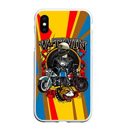 Чехол iPhone XS Max матовый V-twin, цвет: 3D-белый