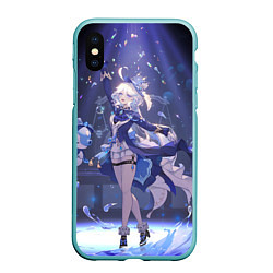 Чехол iPhone XS Max матовый Genshin Impact Furina servants, цвет: 3D-мятный