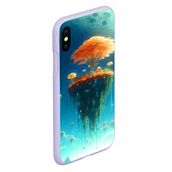 Чехол iPhone XS Max матовый Сказочное космическое дерево - нейросеть, цвет: 3D-светло-сиреневый — фото 2