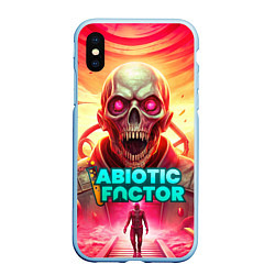 Чехол iPhone XS Max матовый Abiotic Factor монстр с черепом, цвет: 3D-голубой