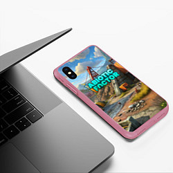 Чехол iPhone XS Max матовый Abiotic Factor атомный мир, цвет: 3D-малиновый — фото 2