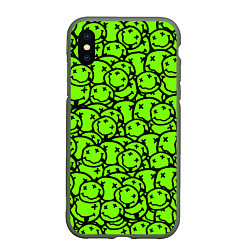 Чехол iPhone XS Max матовый Nirvana токсичный смайл, цвет: 3D-темно-зеленый