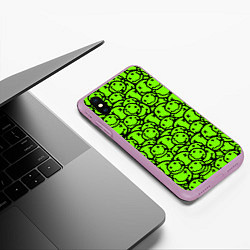Чехол iPhone XS Max матовый Nirvana токсичный смайл, цвет: 3D-сиреневый — фото 2