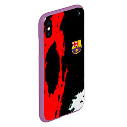 Чехол iPhone XS Max матовый Barcelona fc краски спорт, цвет: 3D-фиолетовый — фото 2