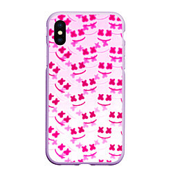 Чехол iPhone XS Max матовый Marshmello pink colors, цвет: 3D-сиреневый