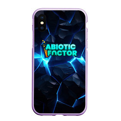 Чехол iPhone XS Max матовый Abiotic Factor синее неоновое свечение, цвет: 3D-сиреневый