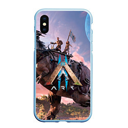 Чехол iPhone XS Max матовый Вин Дизель ark 2, цвет: 3D-голубой