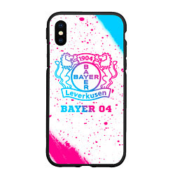 Чехол iPhone XS Max матовый Bayer 04 neon gradient style, цвет: 3D-черный