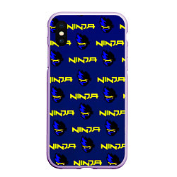 Чехол iPhone XS Max матовый Ninja fortnite games, цвет: 3D-сиреневый