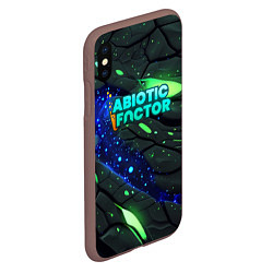 Чехол iPhone XS Max матовый Abiotic Factor logo bright neon, цвет: 3D-коричневый — фото 2