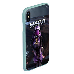 Чехол iPhone XS Max матовый Mass Effect ТалиЗора и космический корабль, цвет: 3D-мятный — фото 2