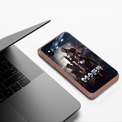 Чехол iPhone XS Max матовый Mass Effect game, цвет: 3D-коричневый — фото 2